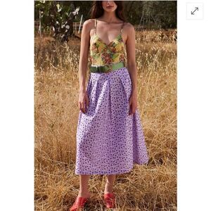 Momoni Zelda Maxi Skirt in Lilac Eyelet| Size 8